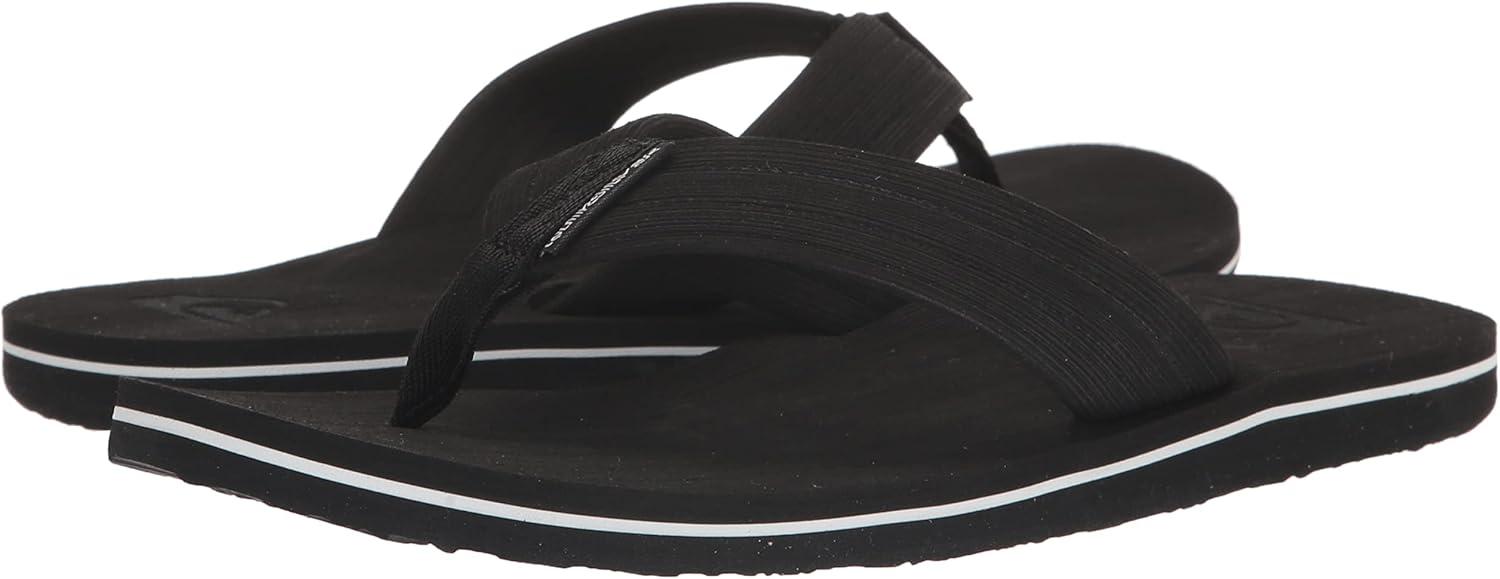 image:imageQuiksilver mens Molokai Layback Textured Flip Flop SandalsBlackWhiteBlack