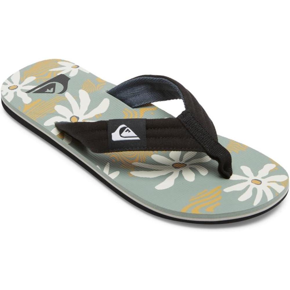 image:imageQuiksilver mens Molokai Layback Textured Flip Flop SandalsBlack Grey Green