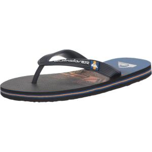 Quiksilver Boy’s Molokai Art Youth Flip-Flop(Black/Black/Orange)