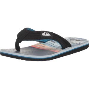 Quiksilver boys Molokai Layback Youth Flip Flop Sandals(Black/Blue/Black)