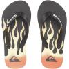 Quiksilver Unisex-Child Molokai Panel Youth 3 Point Sandal(Black/Black/Yellow Molokai Flame Youth)