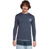 Quiksilver Men’s DNA Logo Surf Tee Long Sleeve Surf Tee(Navy Heather)