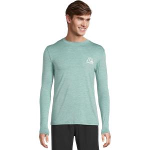 Quiksilver Men’s DNA Logo Surf Tee Long Sleeve Surf Tee(Jade Heather)