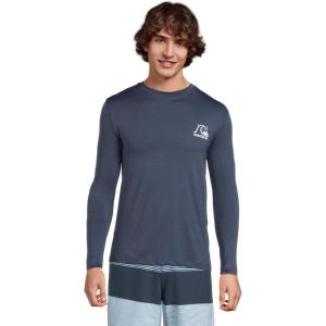 Quiksilver Men’s DNA Logo Surf Tee Long Sleeve Surf Tee(Navy Heather)