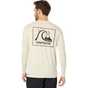 Quiksilver Men’s DNA Logo Surf Tee Long Sleeve Surf Tee(Oyster White)