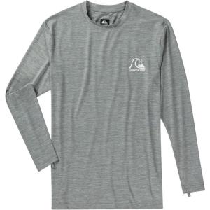 Quiksilver Men’s DNA Logo Surf Tee Long Sleeve Surf Tee(Shh-smoked Gray Heather)