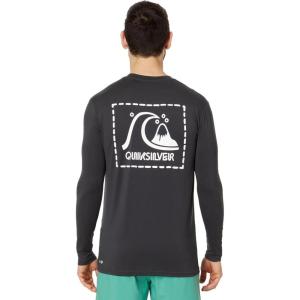 Quiksilver Men’s DNA Logo Surf Tee Long Sleeve Surf Tee(Tarmac)