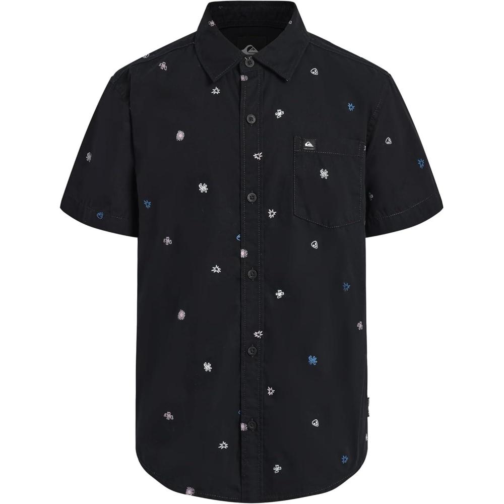 image:imageQuiksilver Boys Short Sleeve Classic Woven Shirt Button Down Top Stylish amp ComfortableBlack Classics