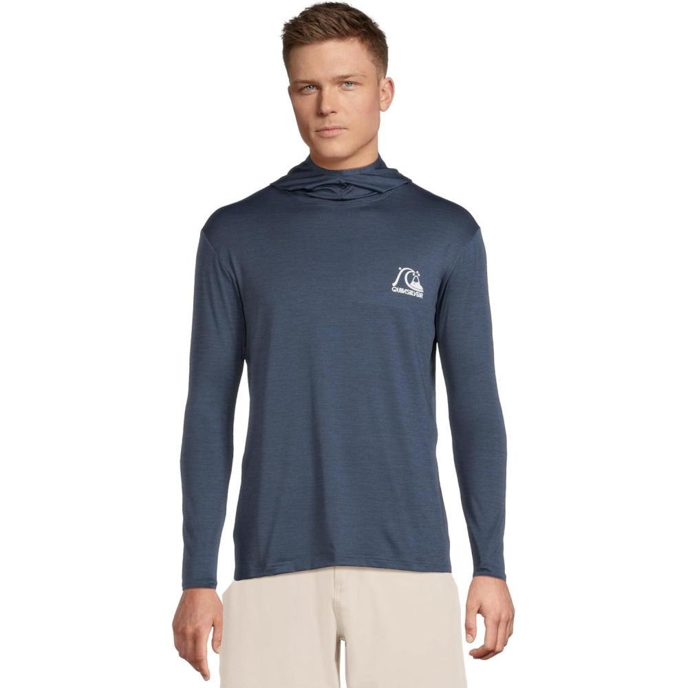 image:imageQuiksilver Mens DNA Logo Surf Long Sleeve Hooded Surf TeeNavy Heather