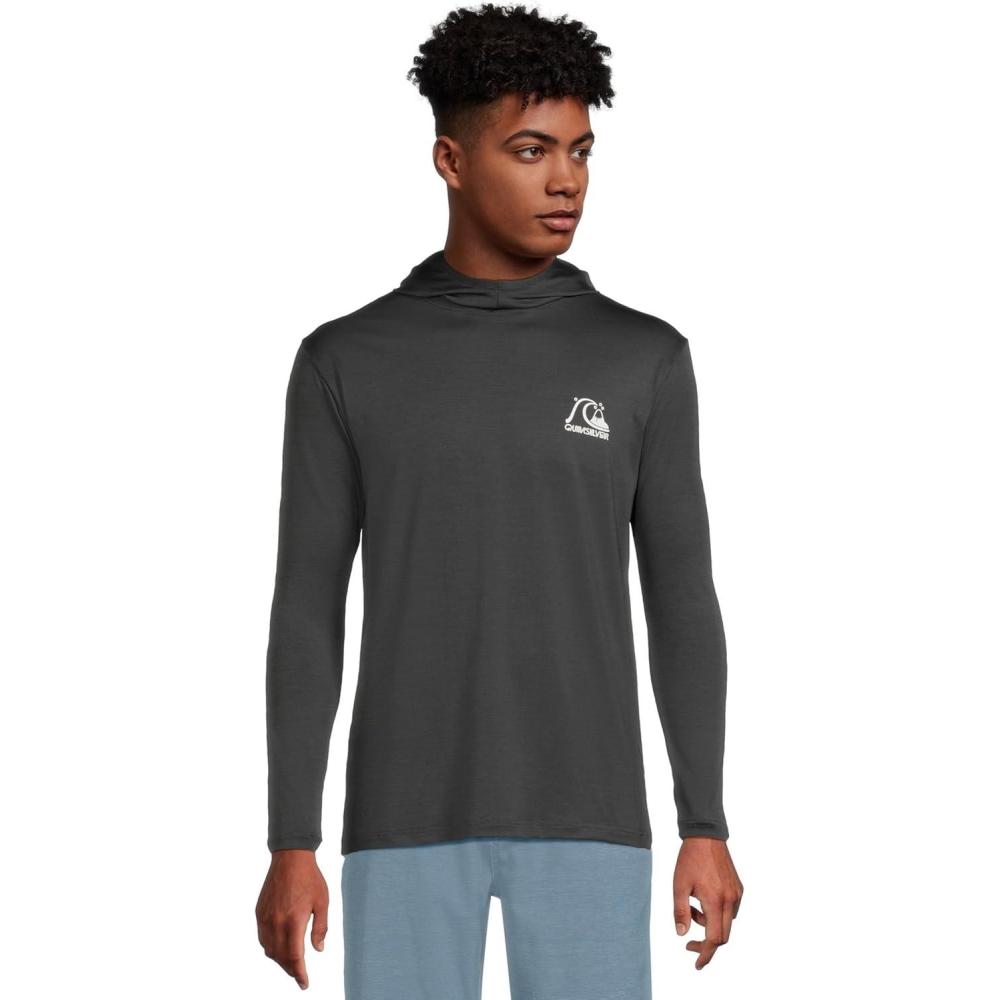 image:imageQuiksilver Mens DNA Logo Surf Long Sleeve Hooded Surf TeePhantom Heather