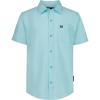 Quiksilver Boys’ Short Sleeve Classic Woven Shirt, Button Down Top, Stylish & Comfortable(Angel Blue)