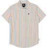 Quiksilver Boys’ Short Sleeve Classic Woven Shirt, Button Down Top, Stylish & Comfortable(Light Peach Stripe)