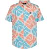 Quiksilver Boys’ Short Sleeve Classic Woven Shirt, Button Down Top, Stylish & Comfortable(Off White Tiles)
