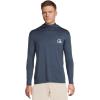 Quiksilver Mens DNA Logo Surf Long Sleeve Hooded Surf Tee(Navy Heather)