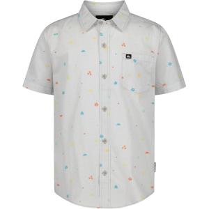 Quiksilver Boys’ Short Sleeve Classic Woven Shirt, Button Down Top, Stylish & Comfortable(Micro Chip)