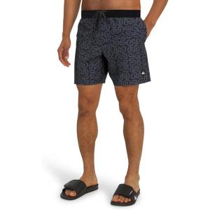 Quiksilver Men’s Swimwear Regular Fit Stretchable Comfort Liner Swim Trunks (S-XXL)(Graphic Design – Anthracite)