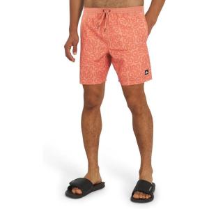 Quiksilver Men’s Swimwear Regular Fit Stretchable Comfort Liner Swim Trunks (S-XXL)(Graphic Design – Mineral Red)