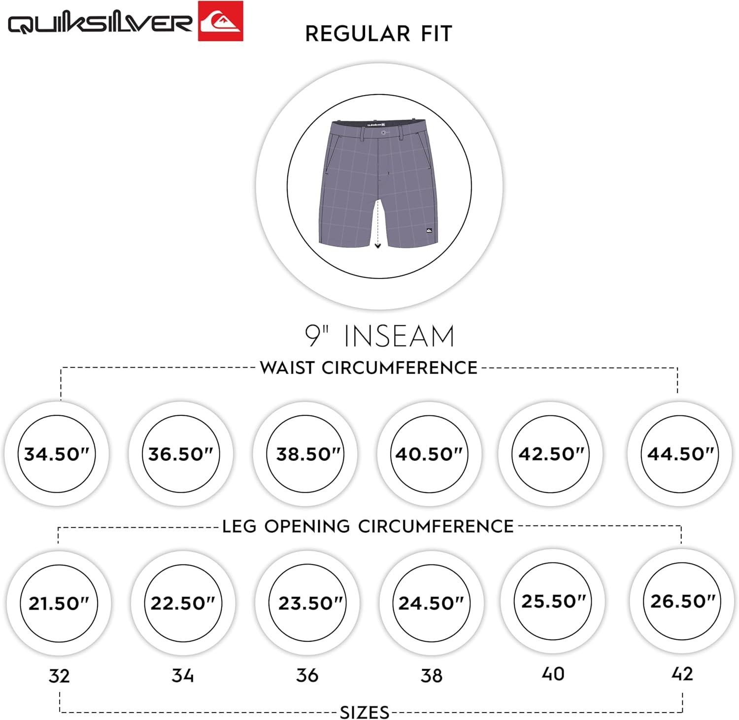 image:imageQuiksilver Mens Regular Fit Fixed Waist Water Friendly Active Hybrid ShortsPlaid Design Eclipse
