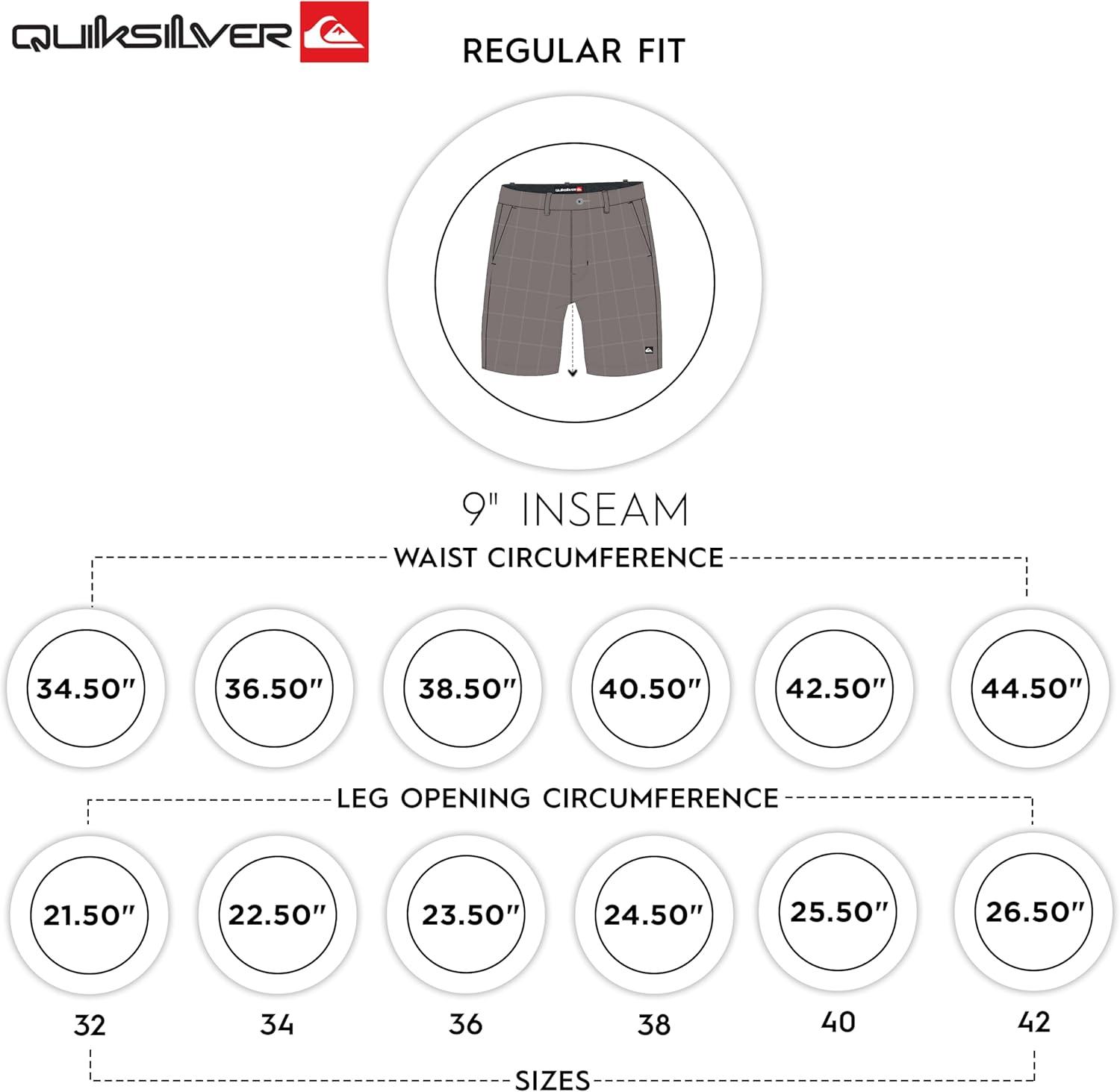 image:imageQuiksilver Mens Regular Fit Fixed Waist Water Friendly Active Hybrid ShortsPlaid Design Iron