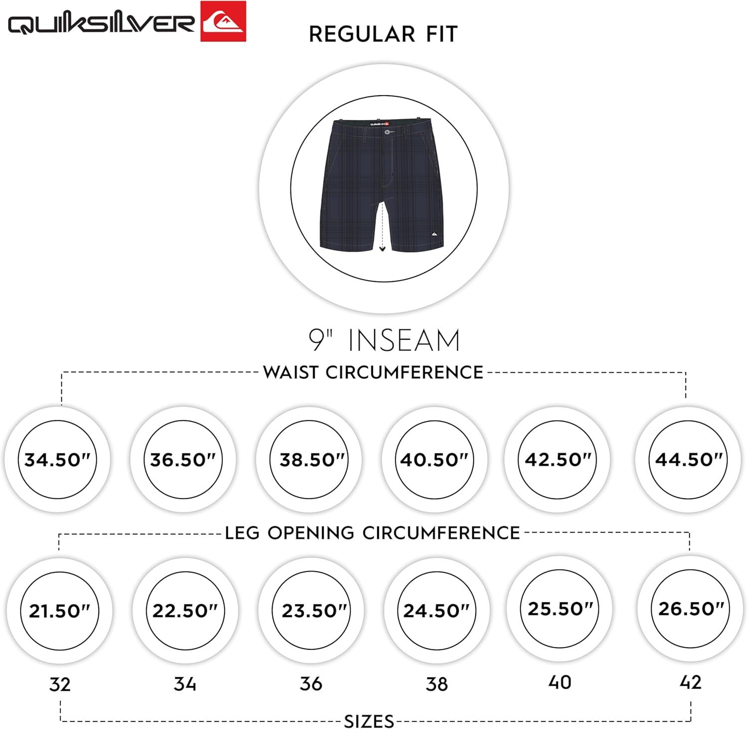 image:imageQuiksilver Mens Regular Fit Fixed Waist Water Friendly Active Hybrid ShortsPlaid Design Seaport