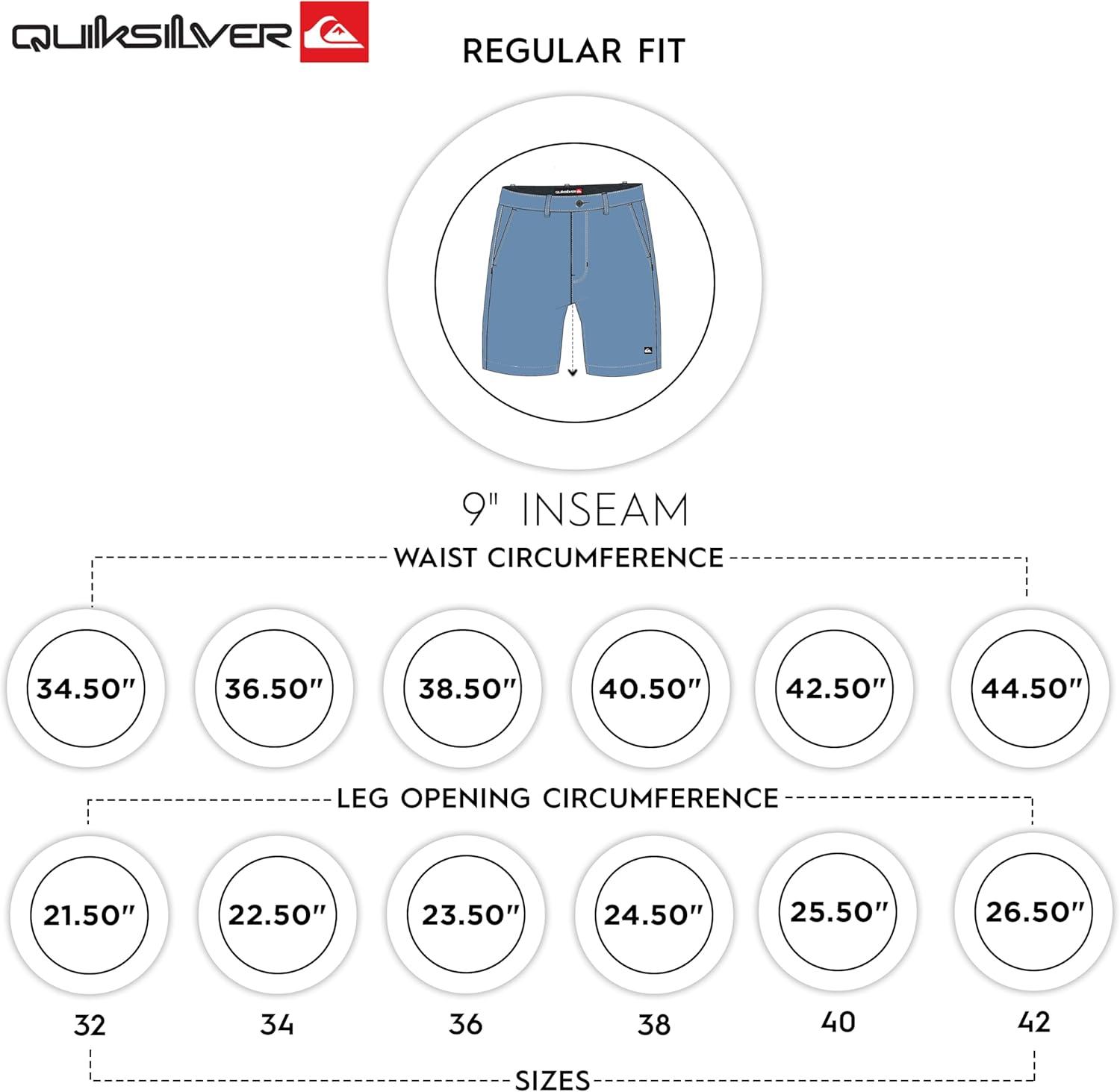 image:imageQuiksilver Mens Regular Fit Fixed Waist Water Friendly Active Hybrid ShortsSolid Deisgn Blue Shadow