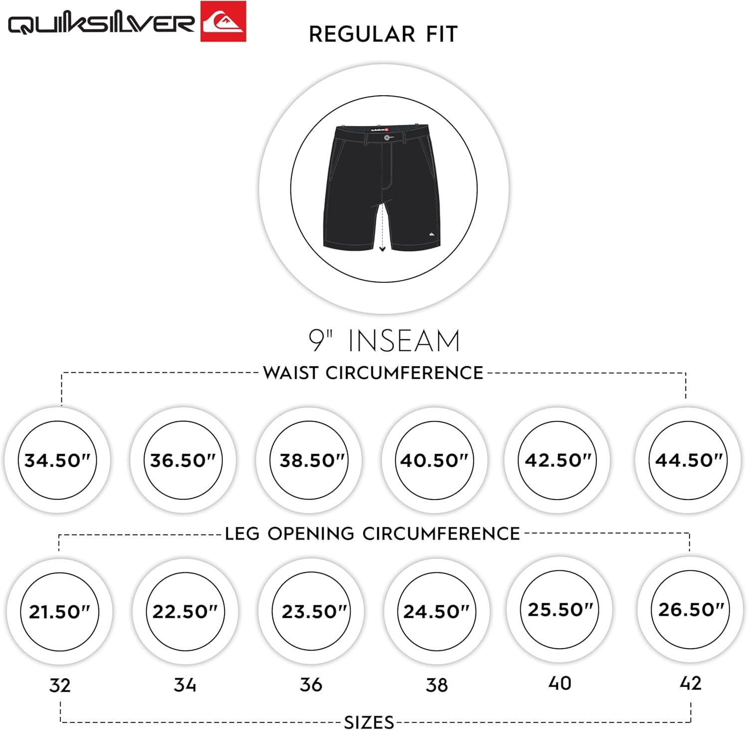 image:imageQuiksilver Mens Regular Fit Fixed Waist Water Friendly Active Hybrid ShortsSolid Design Black