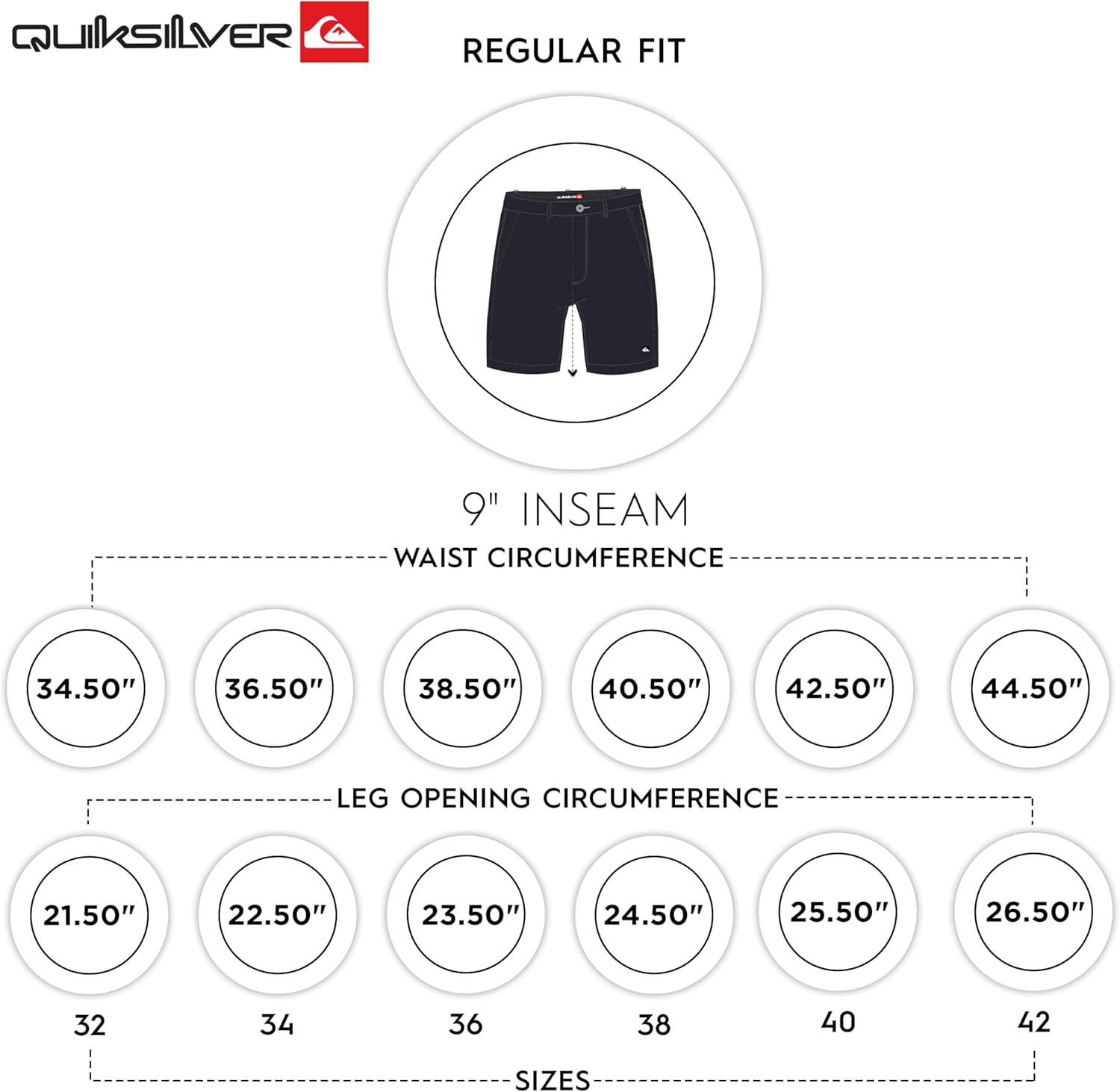 image:imageQuiksilver Mens Regular Fit Fixed Waist Water Friendly Active Hybrid ShortsSolid Design Navy