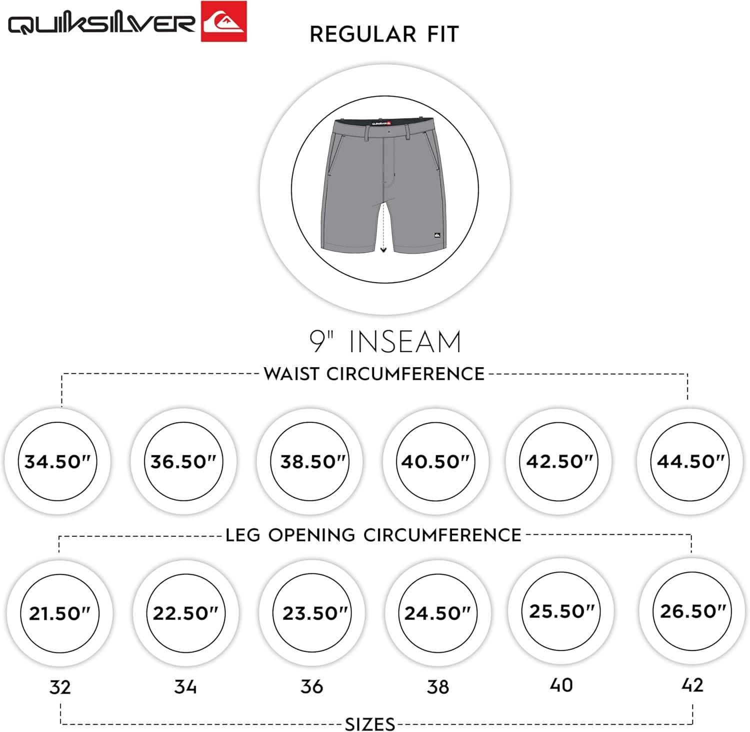 image:imageQuiksilver Mens Regular Fit Fixed Waist Water Friendly Active Hybrid ShortsSolid Design Smoked Grey