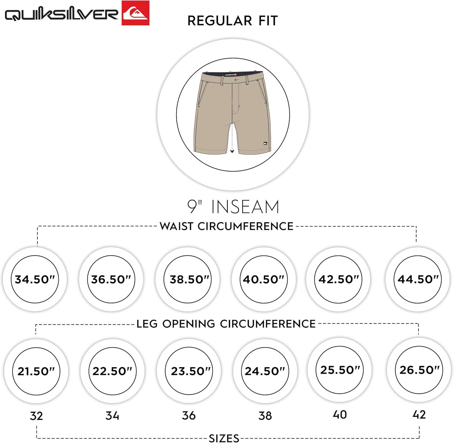 image:imageQuiksilver Mens Regular Fit Fixed Waist Water Friendly Active Hybrid ShortsSolid Design Taupe
