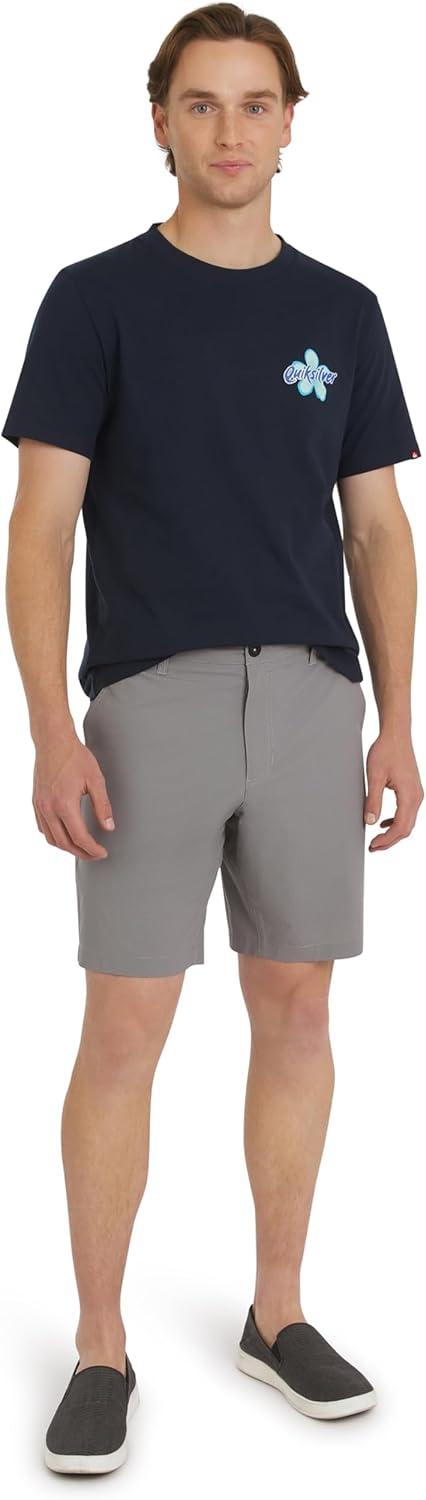 image:imageQuiksilver Mens Regular Fit Fixed Waist Water Friendly Active Hybrid ShortsStriped Design Black