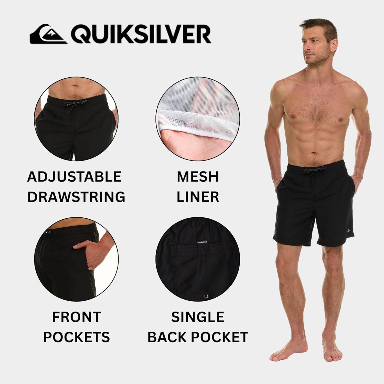 image:imageQuiksilver Swim Trunks for Men Big and Tall Quick Dry Swim Board Shorts 10Black