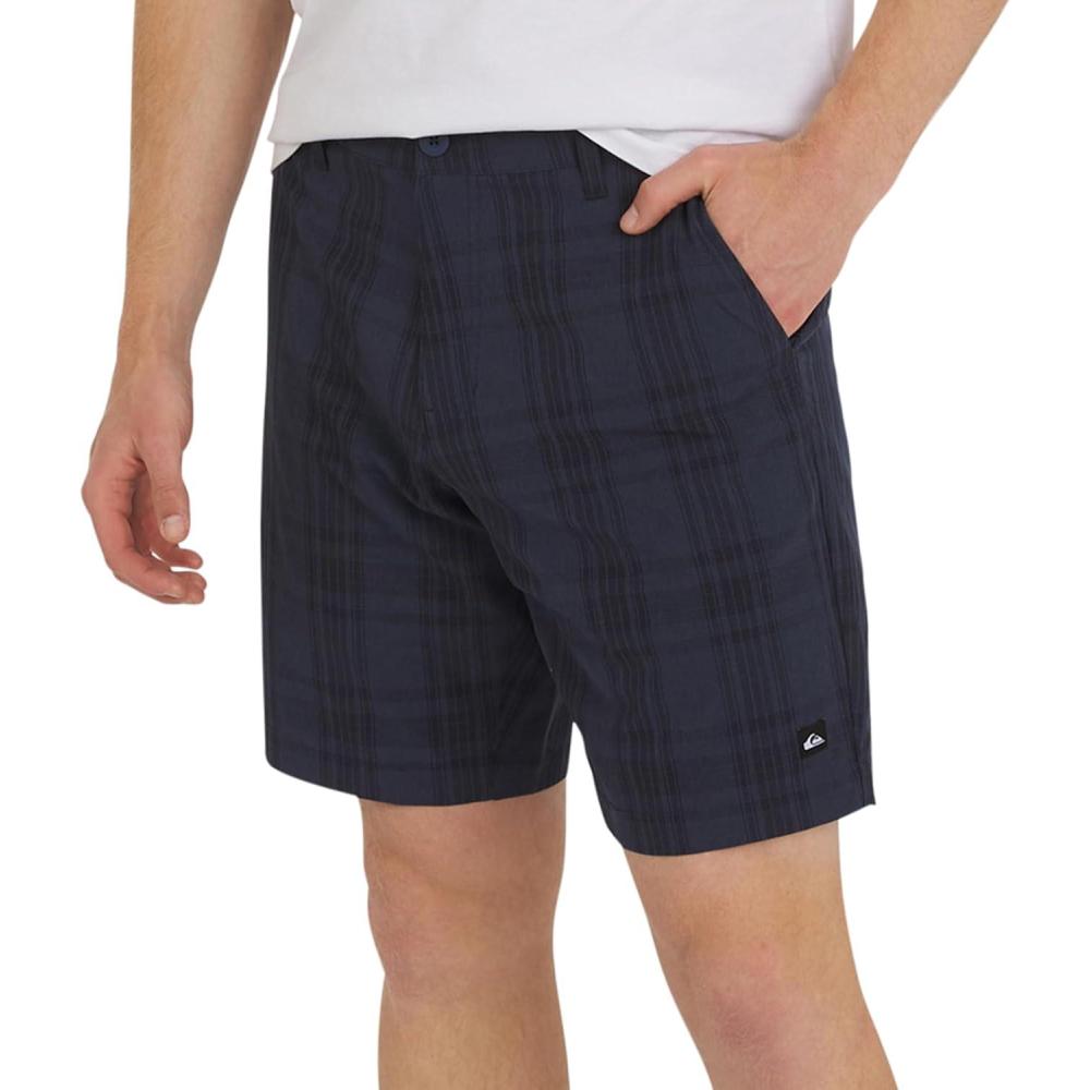 image:imageQuiksilver Mens Regular Fit Fixed Waist Water Friendly Active Hybrid ShortsPlaid Design Seaport
