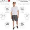Quiksilver Men’s Regular Fit Fixed Waist Water Friendly Active Hybrid Shorts(Striped Design – Iron)