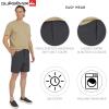 Quiksilver Men’s Regular Fit Fixed Waist Water Friendly Active Hybrid Shorts(Striped Design – Steel)