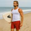 Quiksilver Swim Trunks for Men Big and Tall, Quick Dry Swim Board Shorts 10″(Red)