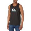 Quiksilver Men’s MW Logo Sleeveless Tank Top Tee Shirt(Black)