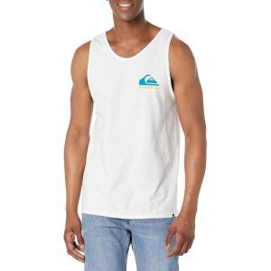 Quiksilver Men’s MW Logo Sleeveless Tank Top Tee Shirt(White 2)