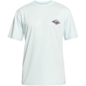 Quiksilver Mens Mix Surf Tee Ss Short Sleeve Surf Tee Rashguard(Blue Grey)