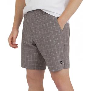 Quiksilver Men’s Regular Fit Fixed Waist Water Friendly Active Hybrid Shorts(Plaid Design – Iron)