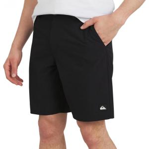 Quiksilver Men’s Regular Fit Fixed Waist Water Friendly Active Hybrid Shorts(Solid Design – Black)