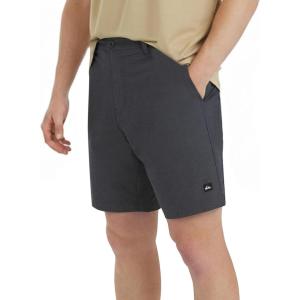 Quiksilver Men’s Regular Fit Fixed Waist Water Friendly Active Hybrid Shorts(Striped Design – Steel)