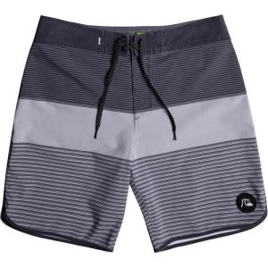 Quiksilver Men’s Standard Surfsilk Tijuana 19 Boardshort Swim Trunk(Black/Grey Stripe)
