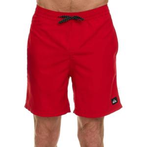 Quiksilver Swim Trunks for Men Big and Tall, Quick Dry Swim Board Shorts 10″(Red)