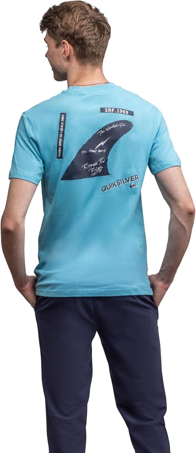 image:imageQuiksilver Mens Regular Fit Soft Cotton Short Sleeve TShirt SXLBeach Blue