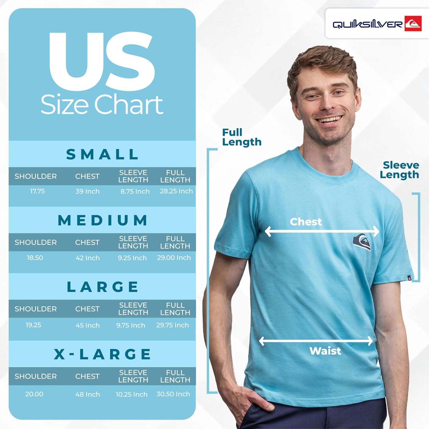image:imageQuiksilver Mens Regular Fit Soft Cotton Short Sleeve TShirt SXLBeach Blue