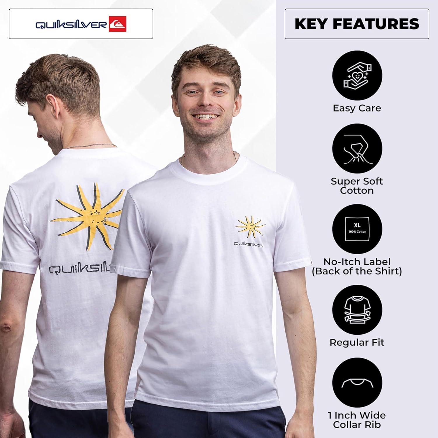 image:imageQuiksilver Mens Regular Fit Soft Cotton Short Sleeve TShirt SXLWhite
