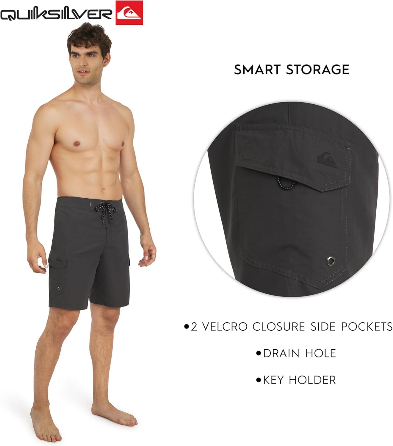 image:imageQuiksilver Mens Swimwear Regular Fit Fixed Waist UPF 50 Quick Dry 22 Inch Board ShortsIron Gate