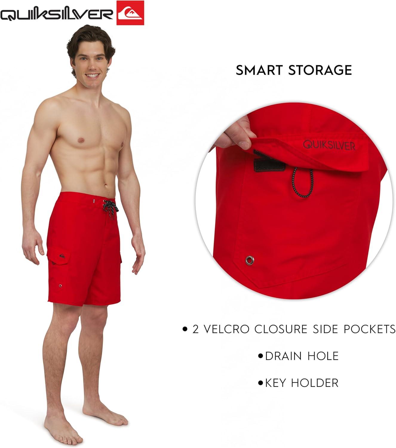 image:imageQuiksilver Mens Swimwear Regular Fit Fixed Waist UPF 50 Quick Dry 22 Inch Board ShortsQuik Red