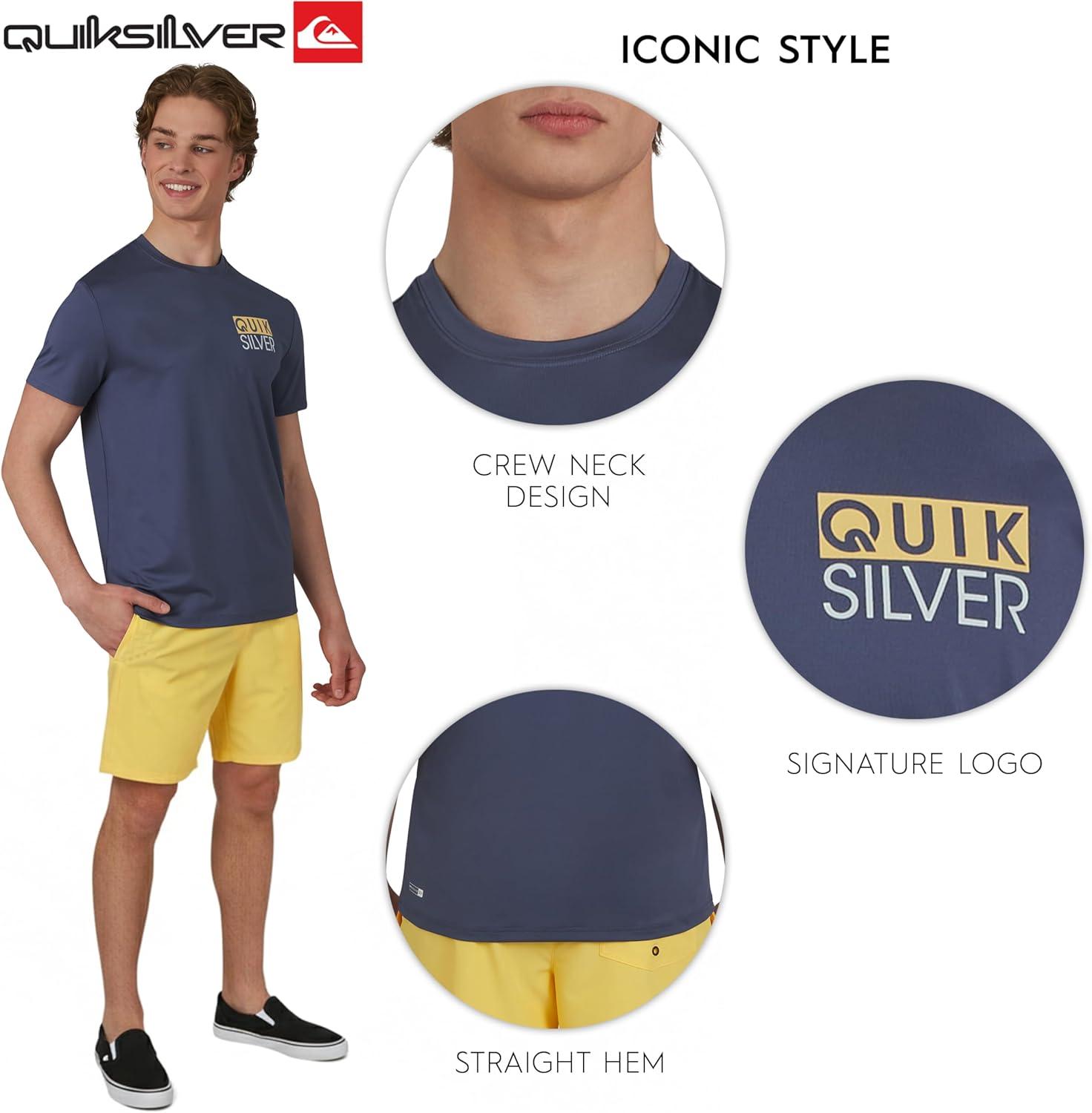 image:imageQuiksilver Mens Swimwear Regular Fit UPF 50 Short Sleeve Sun TeeAuthentic Indigo