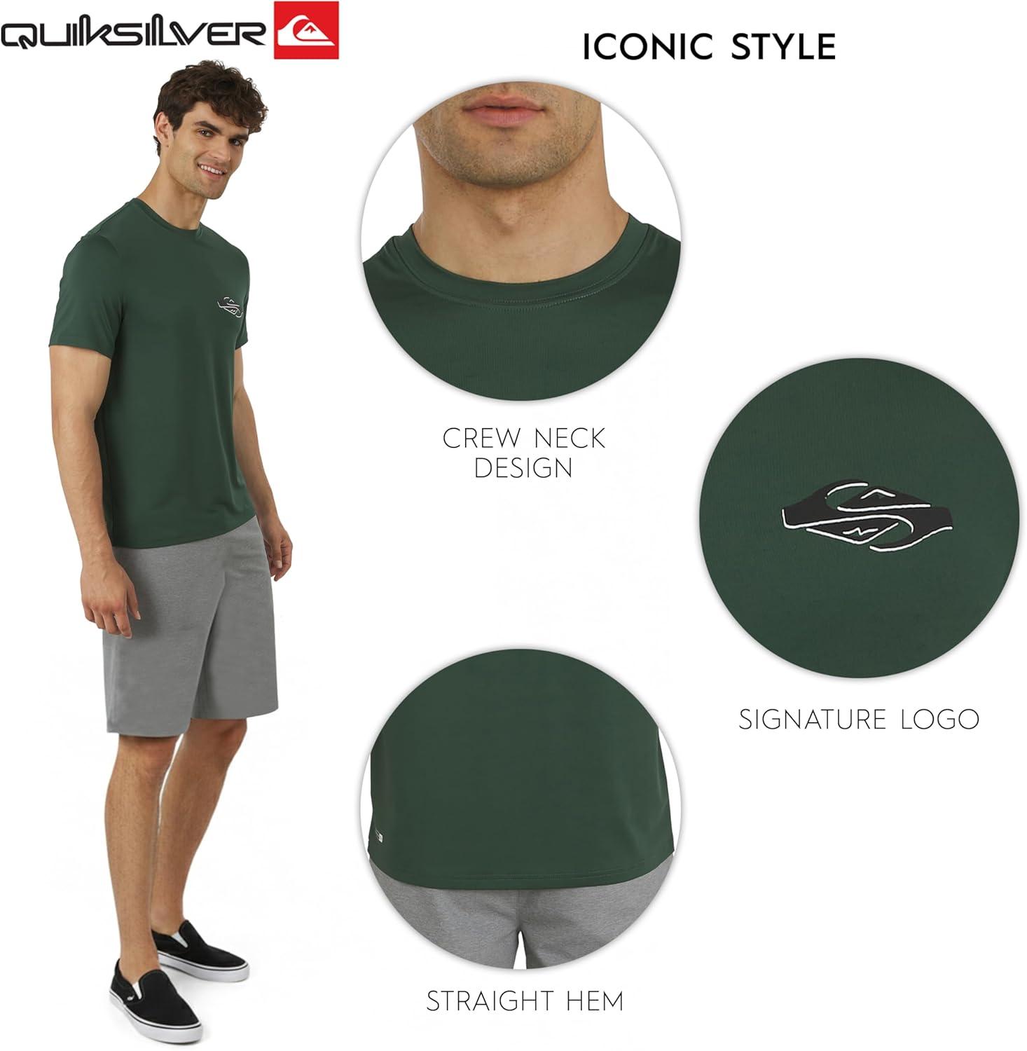 image:imageQuiksilver Mens Swimwear Regular Fit UPF 50 Short Sleeve Sun TeeForest Green